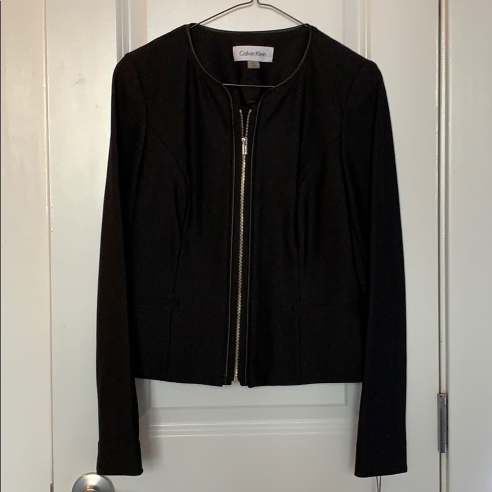 Calvin Klein NWT Black Full Zip Jacket 10 Petite